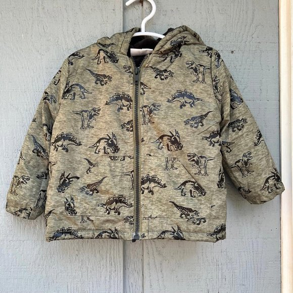 Mick Mack baby boy green dinosaur hooded jacket size 12 months - Picture 1 of 6